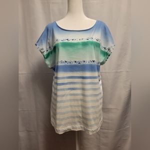 Lauren Ralph Lauren Jeans Co Womens Colored Cotton Boatneck Short Sleeve T-shirt